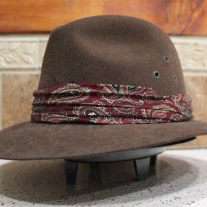 Vintage 1990's Battersby London Sable Indiana Jones Fur Felt Fedora 7 - 57